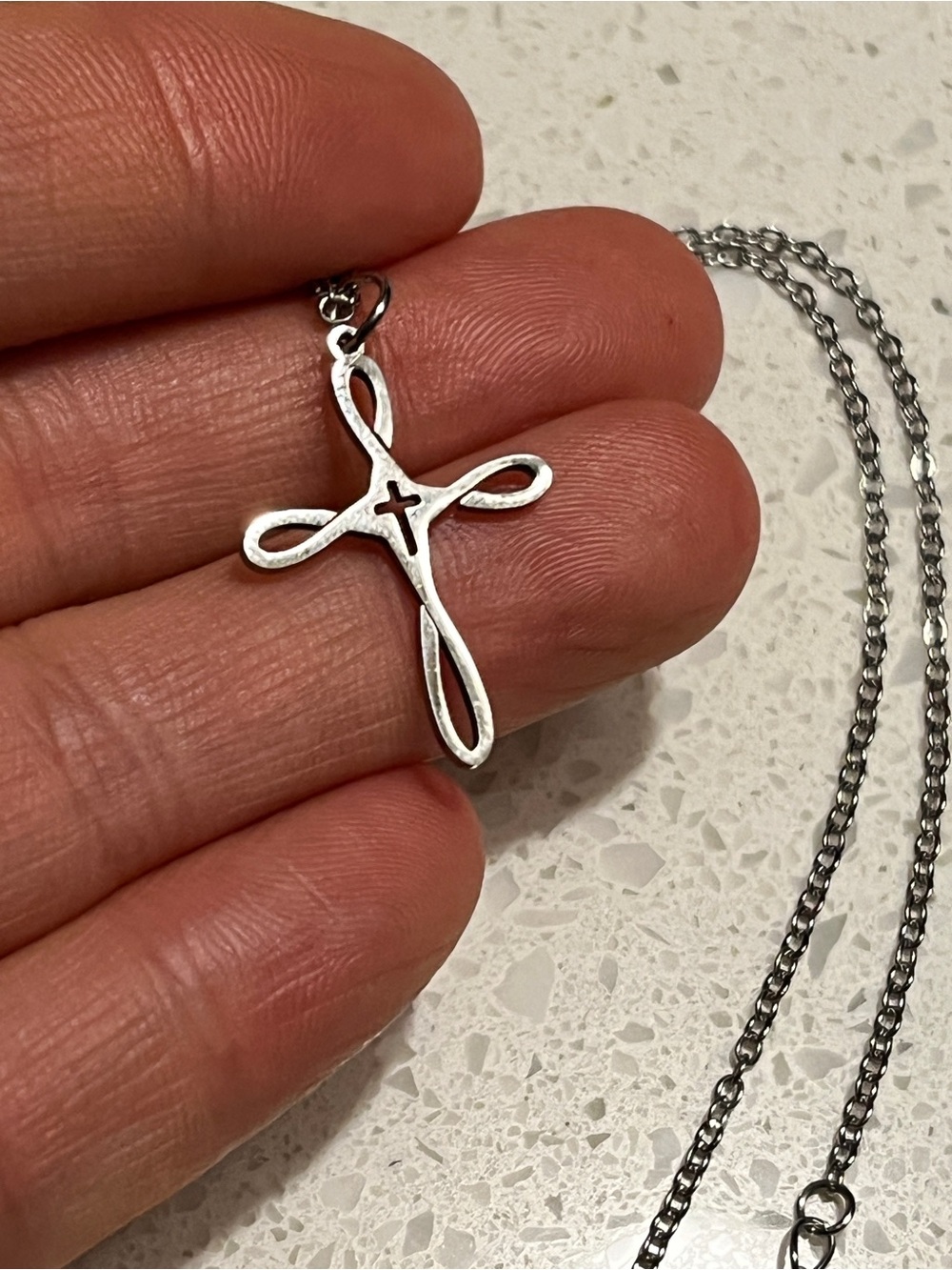 Cross Pendant Necklace, Minimalist Style Gold Plated Stainless Steel Material